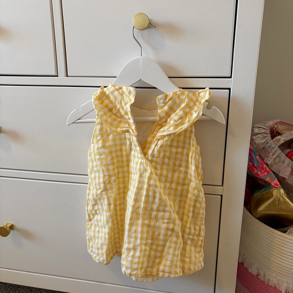 Janie and Jack Yellow & White Gingham Dress 6-12 Months - Picture 2 of 3